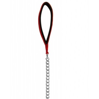 Trixie Chain Lead, Chromed with Nylon Hand Loop 3.60 ft/2.0mm red/black